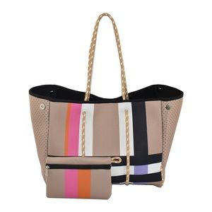 Stella Neoprene Multipurpose Tote Matching Wristlet. Luxury, Fashion, Function